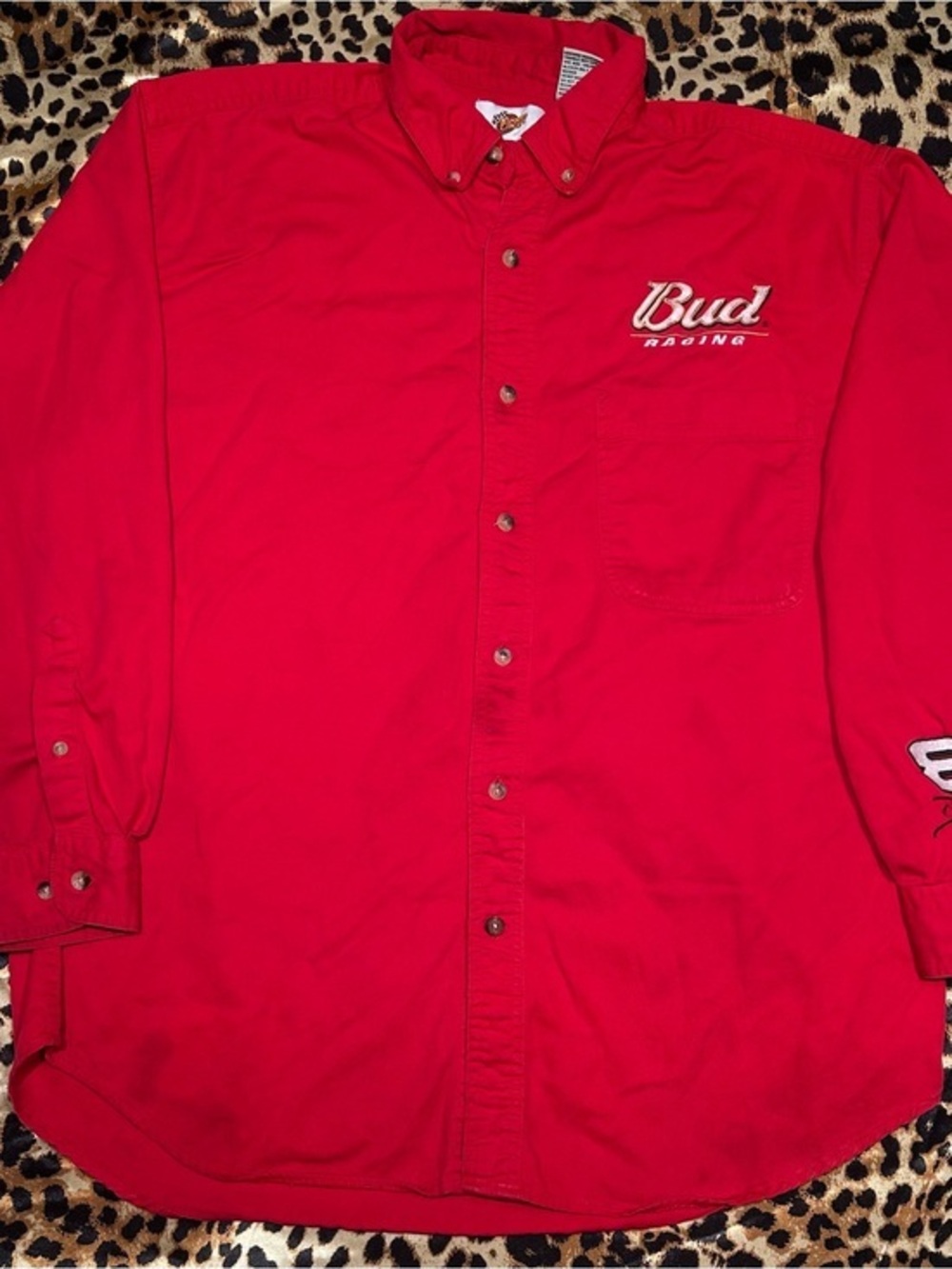 Preloved Y2K Winner’s Circle Dale Earnhardt Jr. Red Button Down Shirt